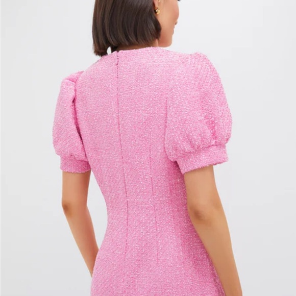Tweed Pink Puff Sleeve Dress - Picture 4 of 4
